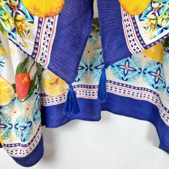 Vince Camuto lemon tile printed topper, coverup, One Size, Beach Pool Resort - Picture 9 of 14